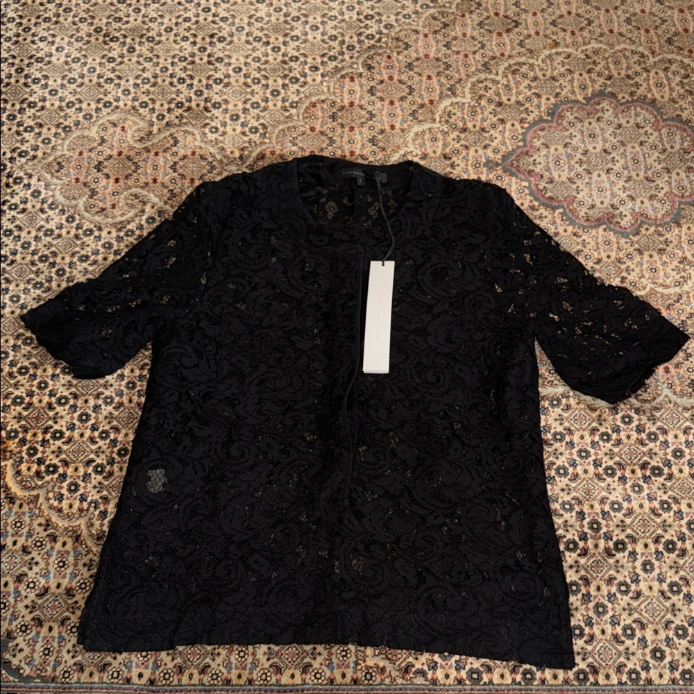 Victoria Beckham Black Lace Blouse
